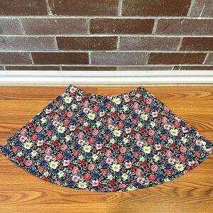 Multicolor Floral A Line Skirt